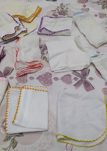 Dantel Detaylı Beyaz Bohem bebek ağız mendili 13 adet - Görsel 4