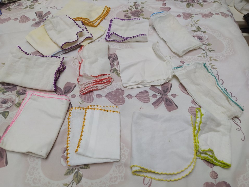 Dantel Detaylı Beyaz Bohem bebek ağız mendili 13 adet - Görsel 3