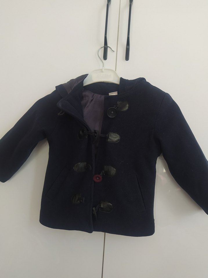 Erkek Çocuk Lacivert Düğmeli Kaban - Görsel 2