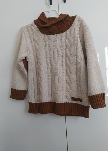 Erkek Çocuk Boğazlı Örgü Kazak+ bere - Görsel 2