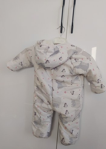 Gri Desenli Kürklü Bebek Tulumu sıcacık - Görsel 5