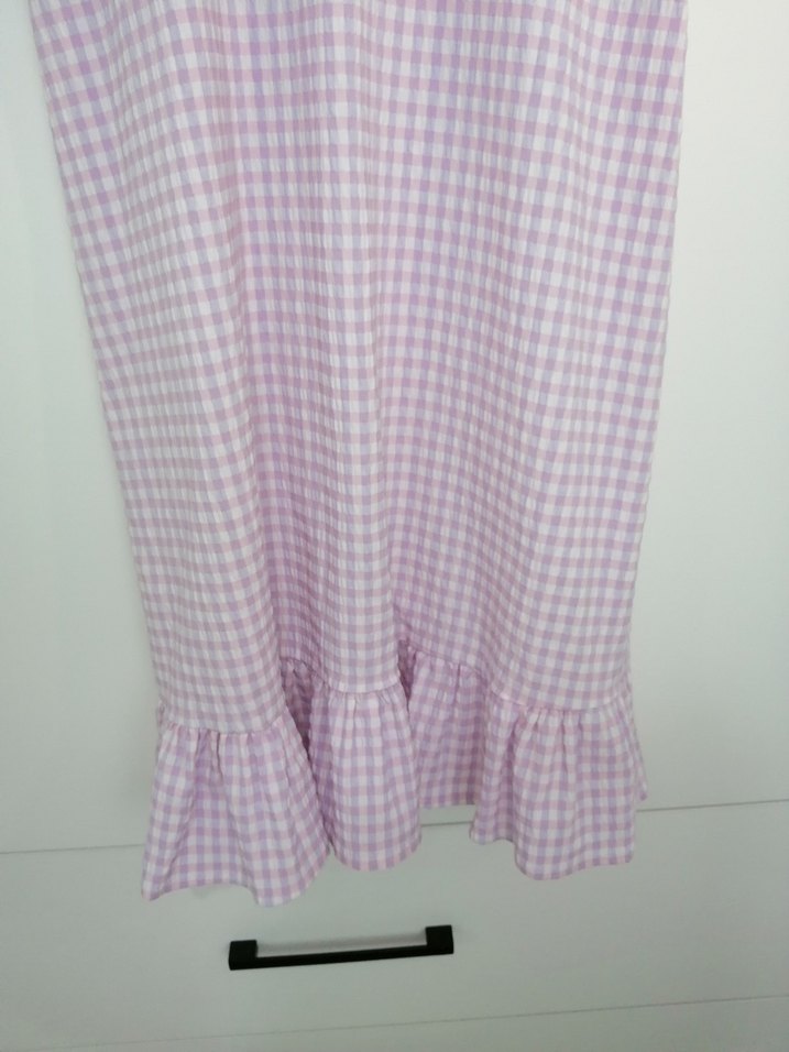 Mudo Pembe Kareli Askılı Elbise - Görsel 3