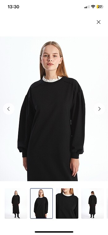 LC Waikiki LCWAİKİKİ SİYAH SWEATSHİRT ELBİSE