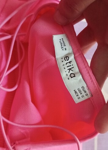 Mini arkası bağlamalı pembe elbise  - Görsel 4