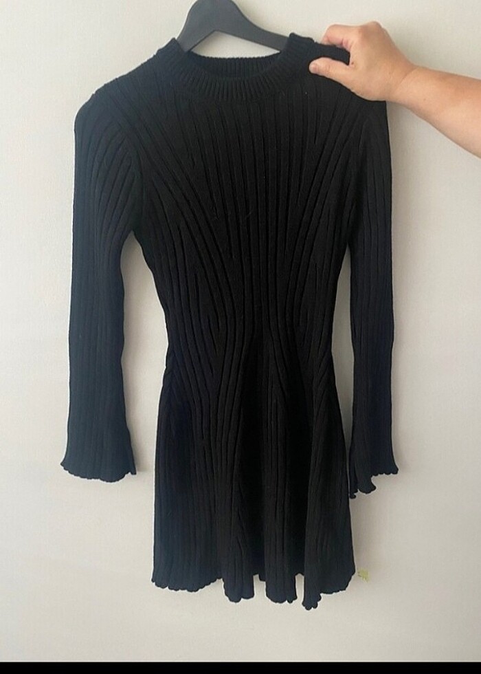 M beden siyah triko elbise - Görsel 2