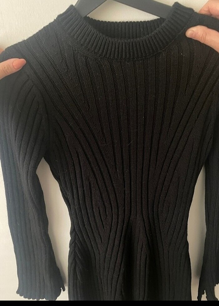 M beden siyah triko elbise - Görsel 3