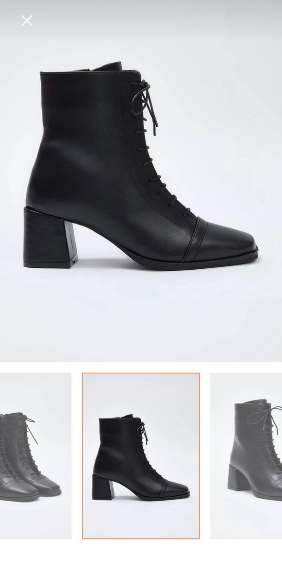 Trendyol Shoes bağcıklı kare burun kadın blok topuk yarım bot - Görsel 2