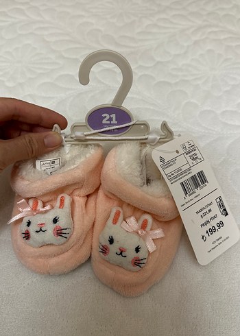 Kız Çocuk Pembe Peluş Ev Terliği - Görsel 2