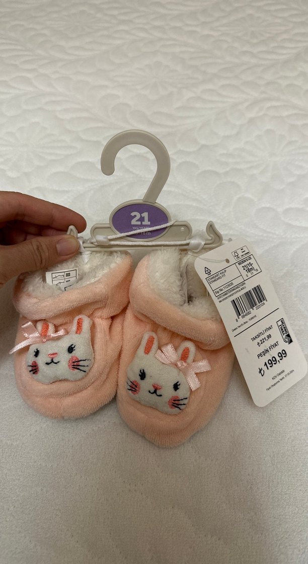 Kız Çocuk Pembe Peluş Ev Terliği - Görsel 2