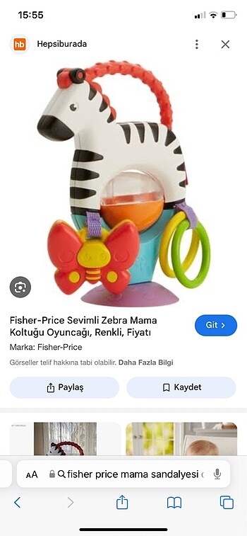 Zebra Mama sandalyesi oyuncağı