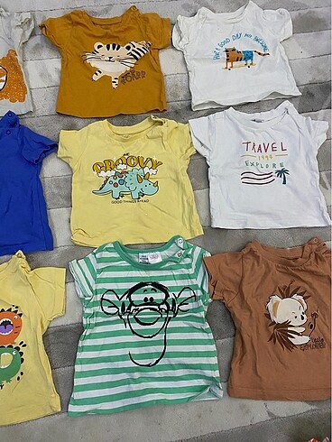 6 Ay Beden çeşitli Renk Bebek tişört