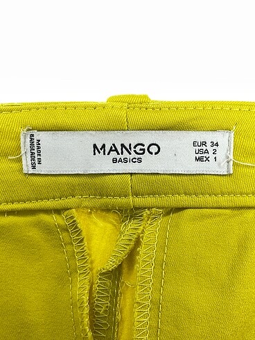 34 Beden sarı Renk Mango Kumaş Pantolon %70 İndirimli.