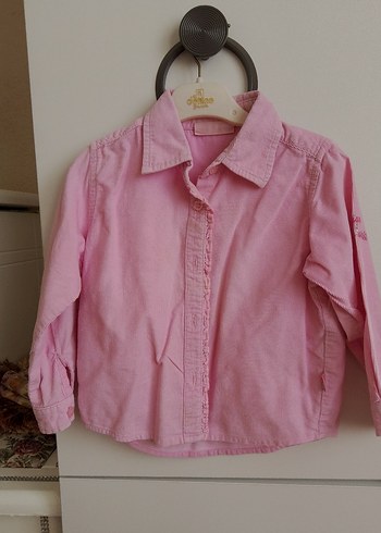 Kız Çocuk Pembe Keten Gömlek