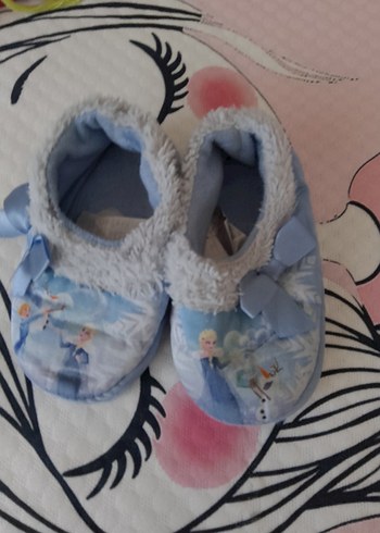 Kız Çocuk Mavi Baskılı Sıcak Terlik - Görsel 4