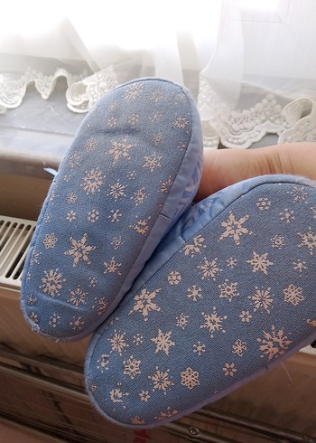 Kız Çocuk Mavi Baskılı Sıcak Terlik - Görsel 2