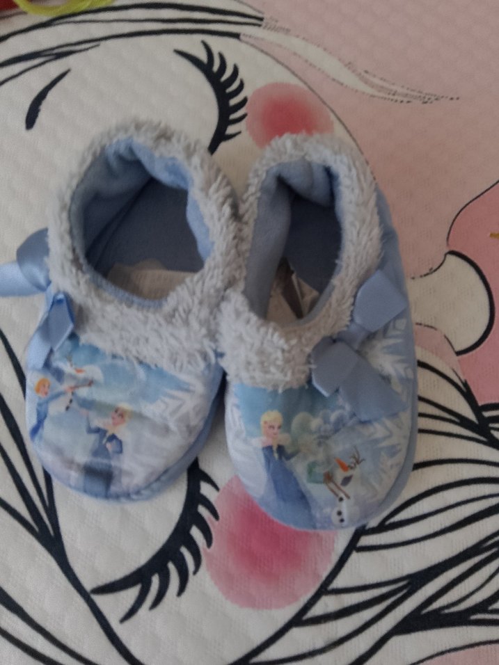 Kız Çocuk Mavi Baskılı Sıcak Terlik - Görsel 4