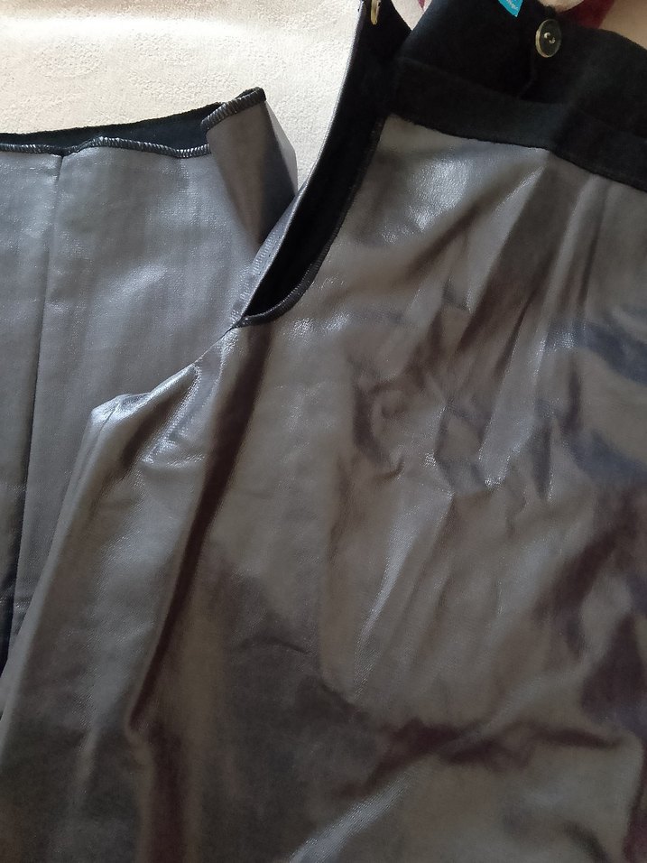 erkek Gri Midi Deri Görünümlü Fermuarlı Pantolon - Görsel 2