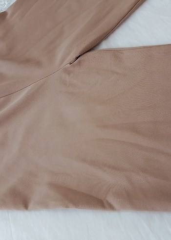 Bej Parlak Kadın Midi Kumaş Pantolon - Görsel 2