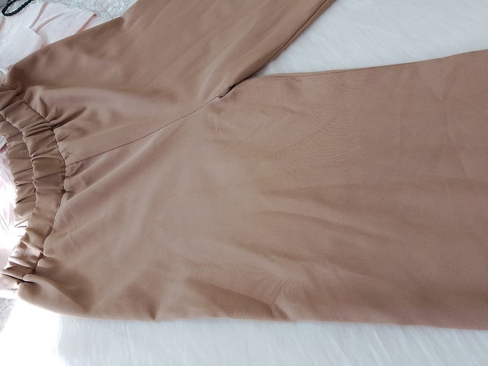 Bej Parlak Kadın Midi Kumaş Pantolon - Görsel 2