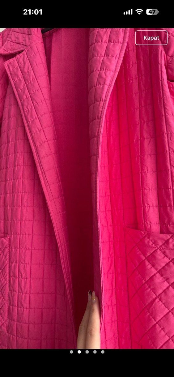 Pembe Uzun Kadın Kaban - Görsel 2