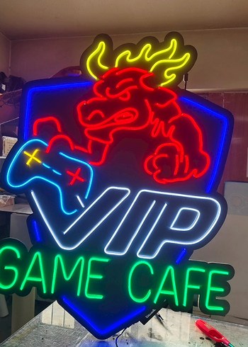 VIP Game Cafe Neon Işıklı Duvar dekoru 100 cm