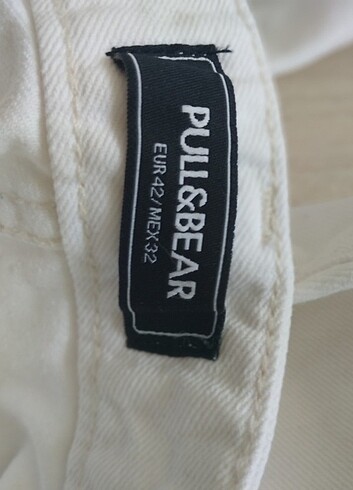 Pull and Bear Orjinal PULL&Bear beyaz Mom Jean 