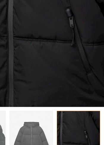 PULL&BEAR Kadın Siyah Fermuarlı Kısa Kışlık Mont - Görsel 3