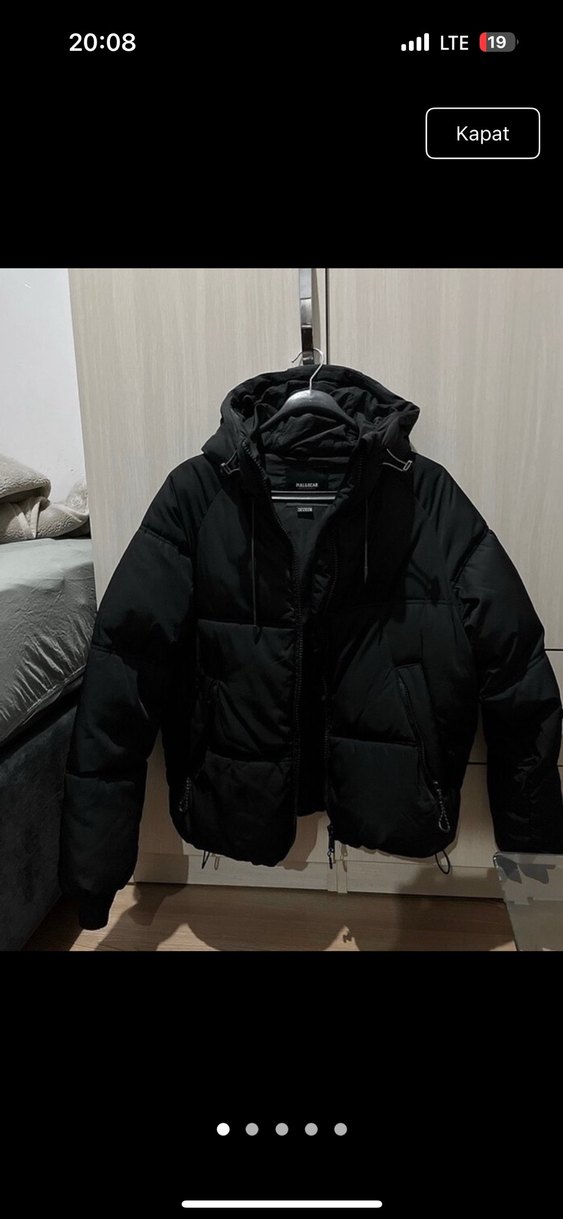 PULL&BEAR Kadın Siyah Fermuarlı Kısa Kışlık Mont - Görsel 2