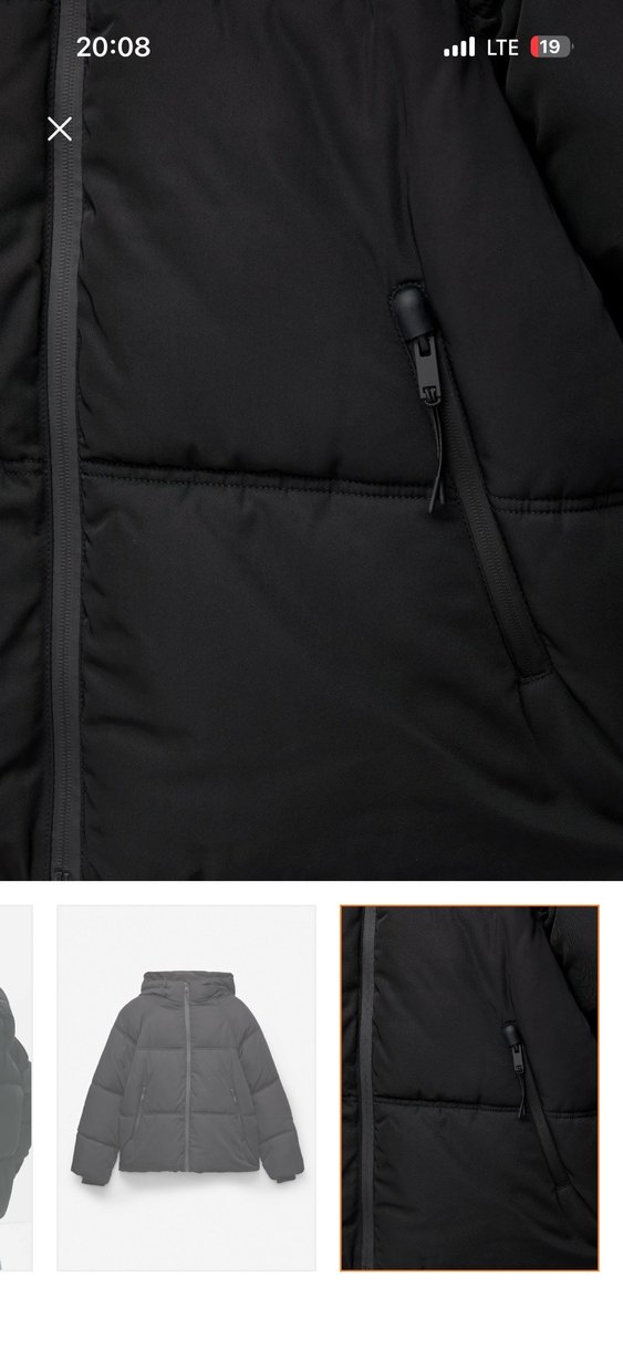 PULL&BEAR Kadın Siyah Fermuarlı Kısa Kışlık Mont - Görsel 3