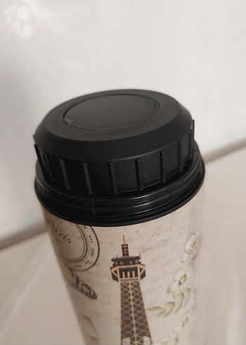 Çiçek ve Araba Desenli Renkli Termos - Görsel 4