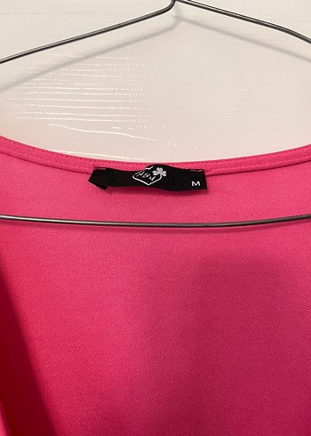 Pembe Drapeli Uzun Kadın Elbise - Görsel 3