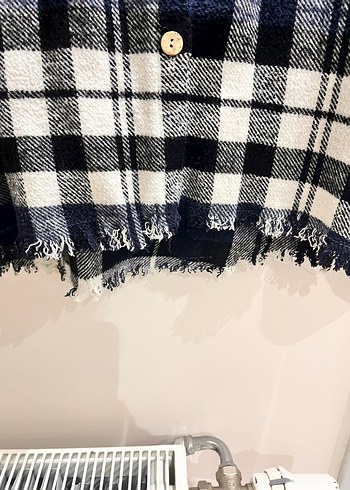 Düğmeli Uzun Kollu Ekose Gömlek - Görsel 3