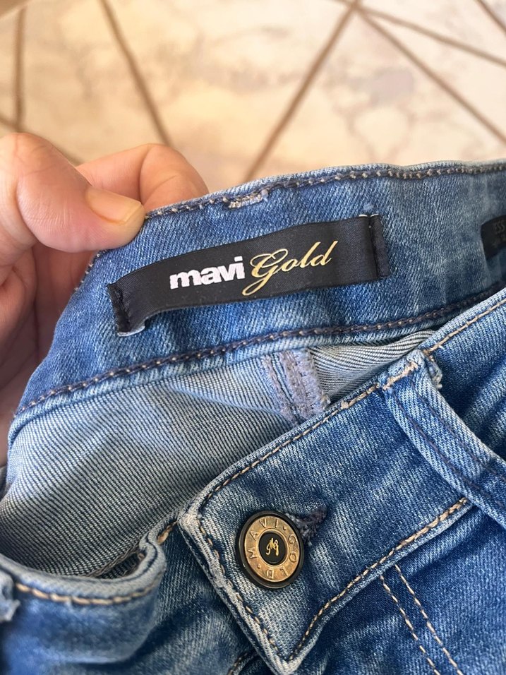 Gri Mavi Normal Kesim Kadın Kot Pantolon - Görsel 4