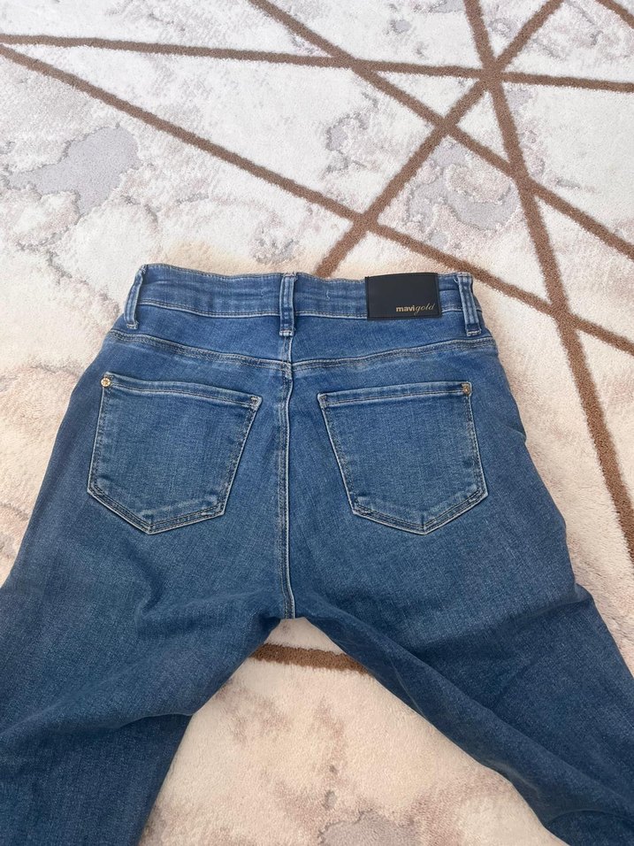 Gri Mavi Normal Kesim Kadın Kot Pantolon - Görsel 2