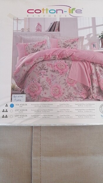 Beden çeşitli Renk COTTON LIFE TEK KİŞİLİK NEVRESİM TAKIMI