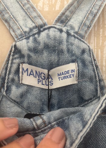 l Beden mavi Renk Kızlar için Mavi Denim Askılı Tulum