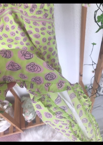 Vivid Kolsuz V Yakalı Pastel Desenli Hamile Geceliği - Görsel 2