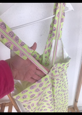 Vivid Kolsuz V Yakalı Pastel Desenli Hamile Geceliği - Görsel 5