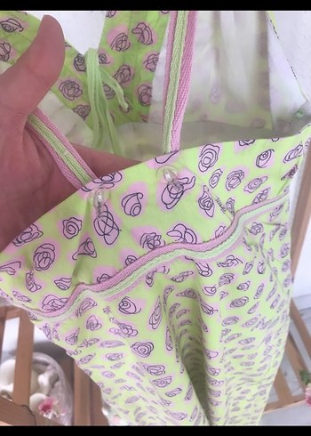 Vivid Kolsuz V Yakalı Pastel Desenli Hamile Geceliği - Görsel 6