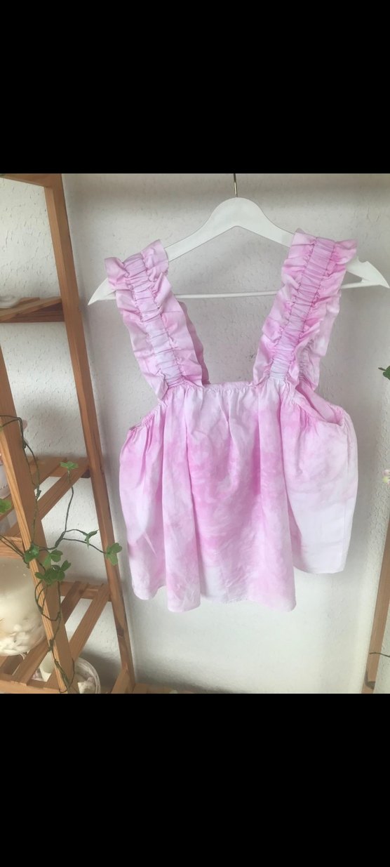 zara Pembe Fırfırlı Askılı Bluz - Görsel 4