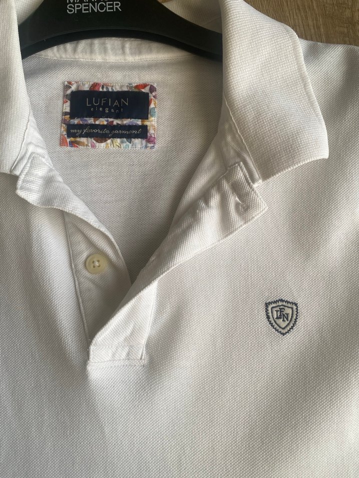 Beyaz Pamuklu Erkek Polo Tişört - Görsel 2