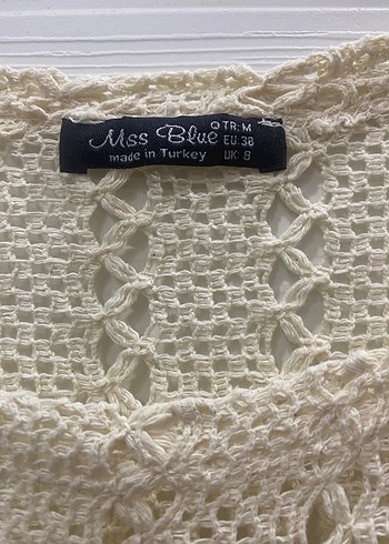 Bej Bohem Uzun Kollu Örgü Kadın Kazak - Görsel 2