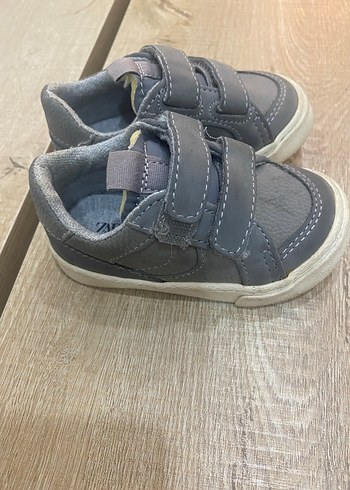 Gri Erkek Çocuk Spor Ayakkabı Cırt Cırtlı - Görsel 2