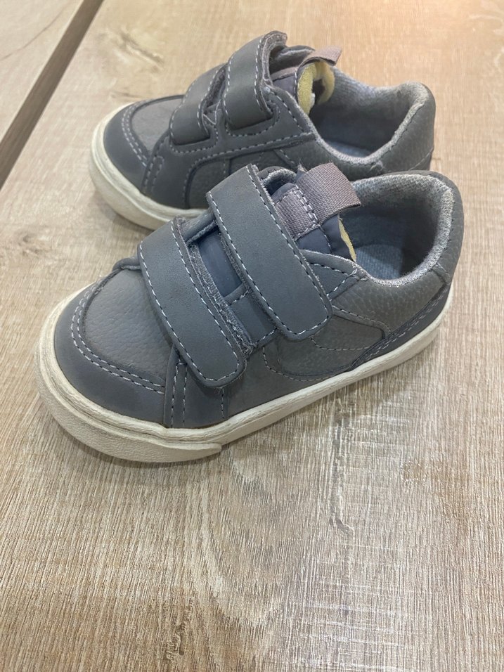 Gri Erkek Çocuk Spor Ayakkabı Cırt Cırtlı - Görsel 4