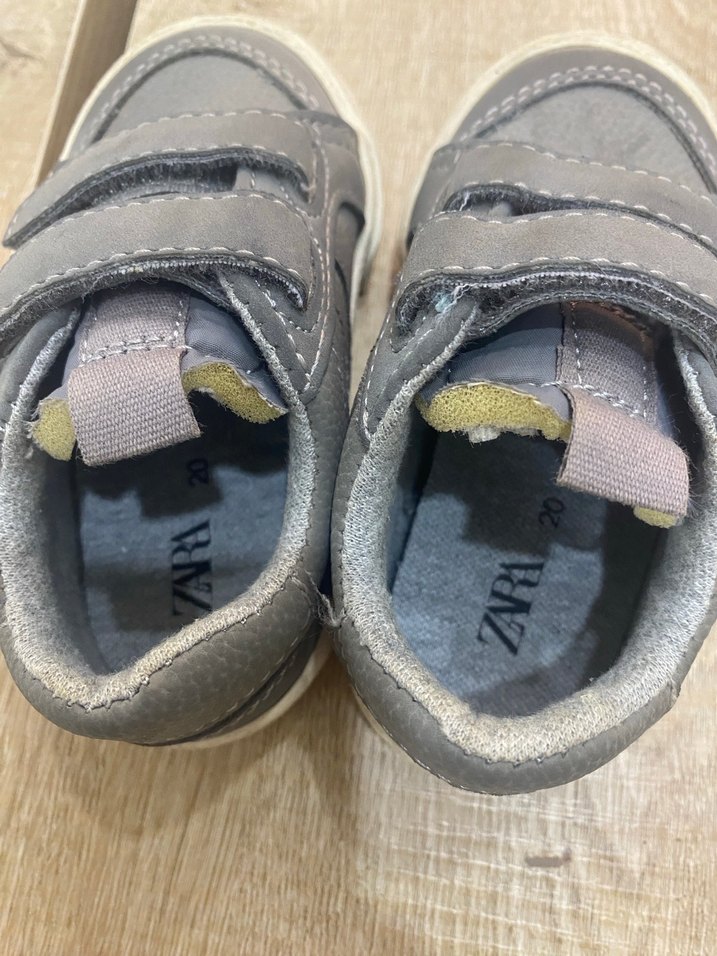 Gri Erkek Çocuk Spor Ayakkabı Cırt Cırtlı - Görsel 3