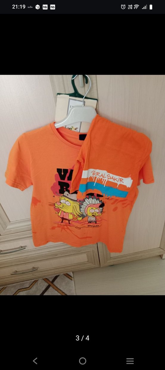 Turuncu Baskılı Erkek Çocuk Tişörtü - Görsel 2