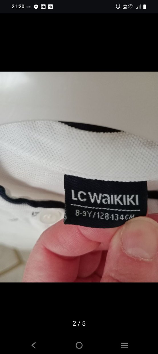 Gri Baskılı Beyaz Kısa Kollu Polo Tişört - Görsel 4