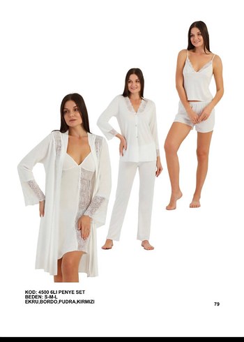 s Beden kırmızı Renk Kırmızı Nakışlı Uzun Kadın Pijama Takımı
