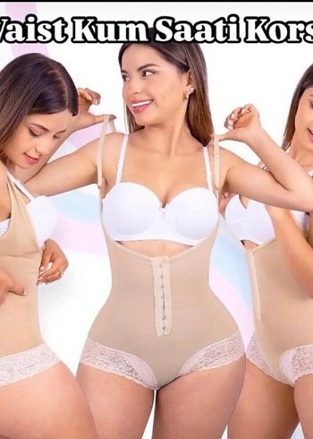 Bej Mini Korse, Sıkı Oturan, Kısa Boy - Görsel 2