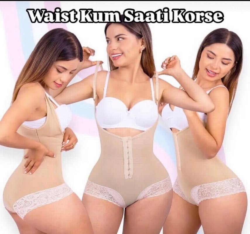 Bej Mini Korse, Sıkı Oturan, Kısa Boy - Görsel 2